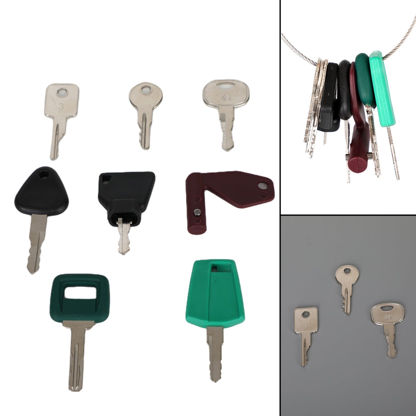 For Volvo Heavy Construction Equipment Ignition 8 Keys Set With Laser Cut Key Generic