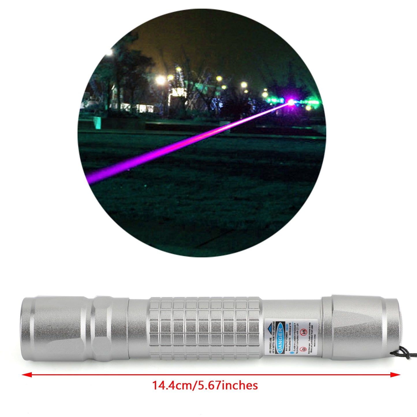 5mw 405nm Tactical Green Purple 18650 Laser Pointer Pen Visible Beam Light Lazer Generic
