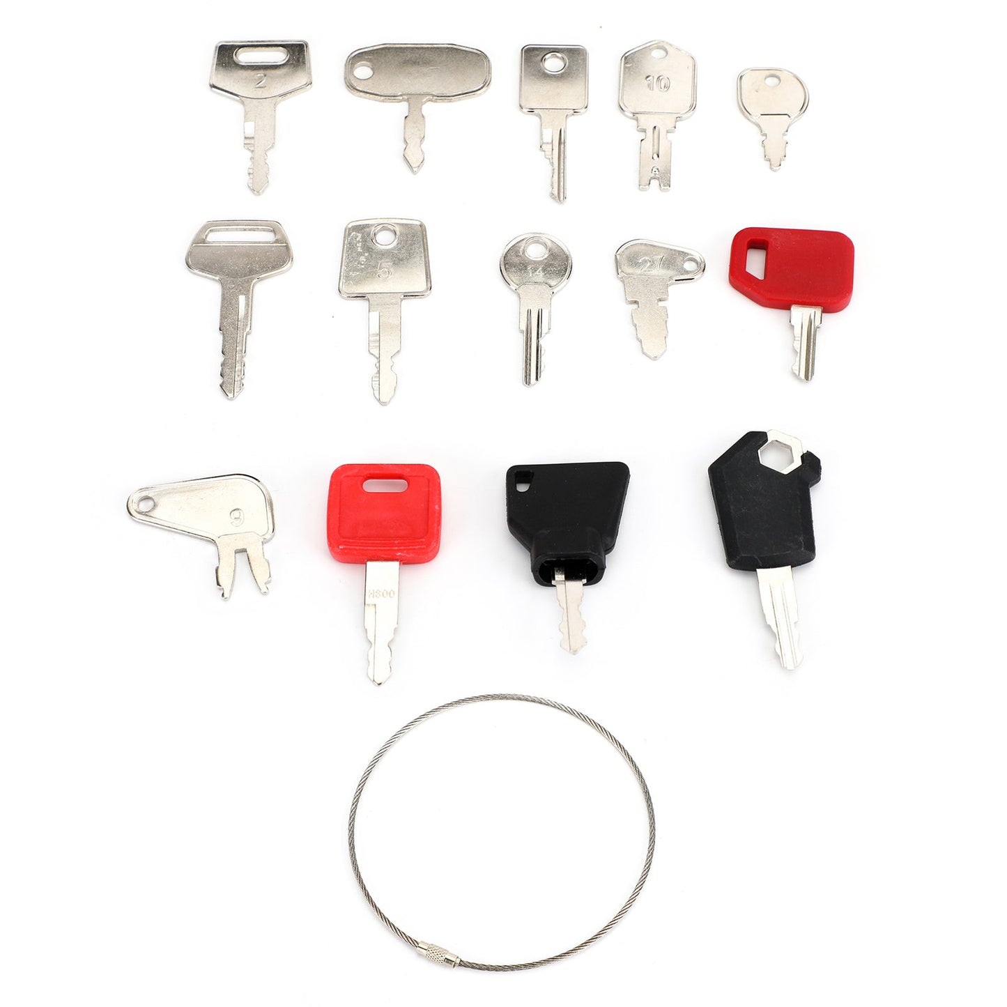 14 Keys Heavy Construction Equipment Ignition Key Set For Cat JD JCB Komatsu Generic
