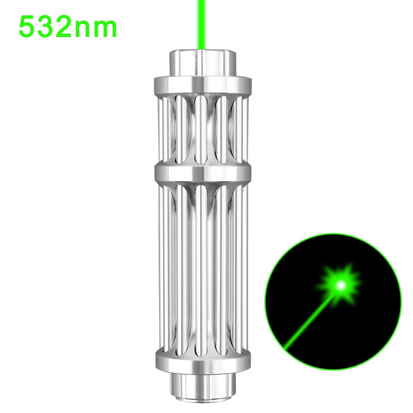 532nm 1MW Green Laser Pointer Militar Burning Beam Light 20 Miles High Power Generic
