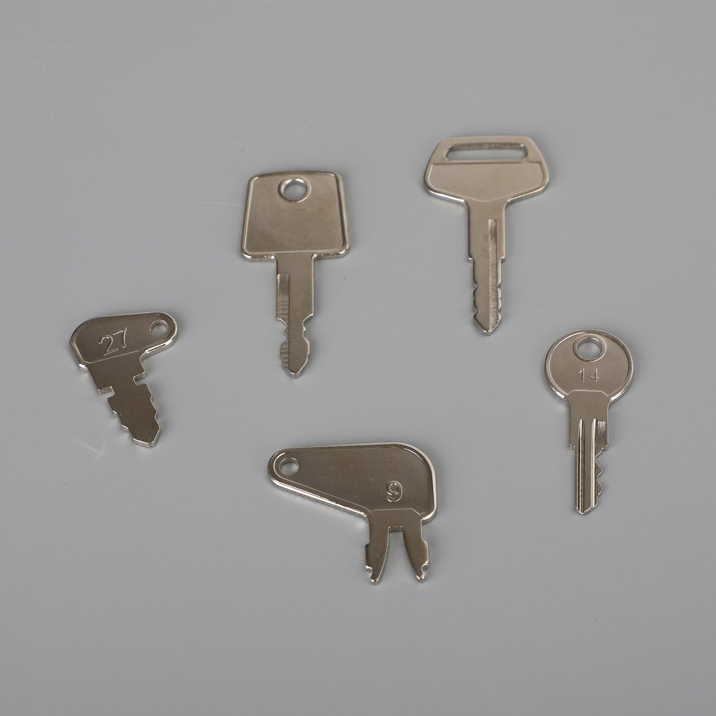 14 Keys Heavy Construction Equipment Ignition Key Set For Cat JD JCB Komatsu Generic