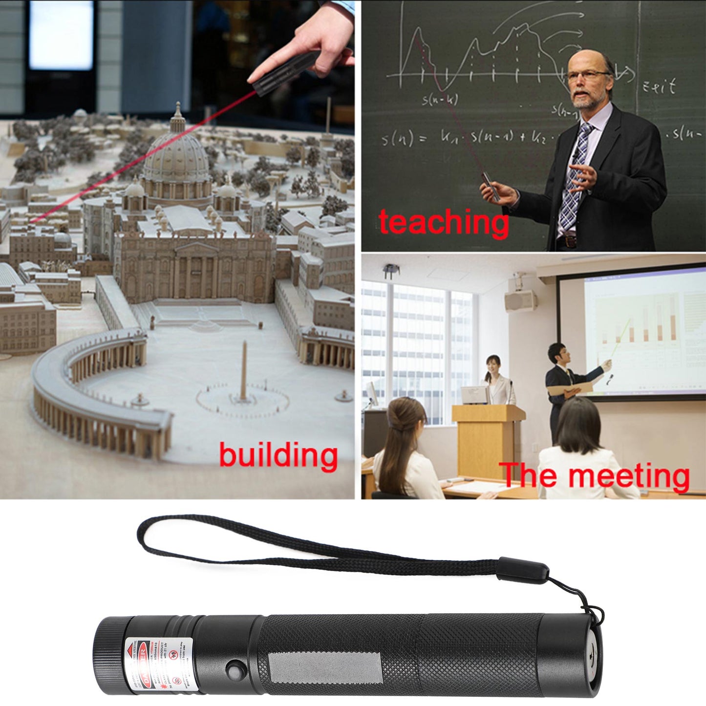 Rechargeable 900 Miles Red Laser Pointer Lazer Pen 650nm Visible Beam Generic