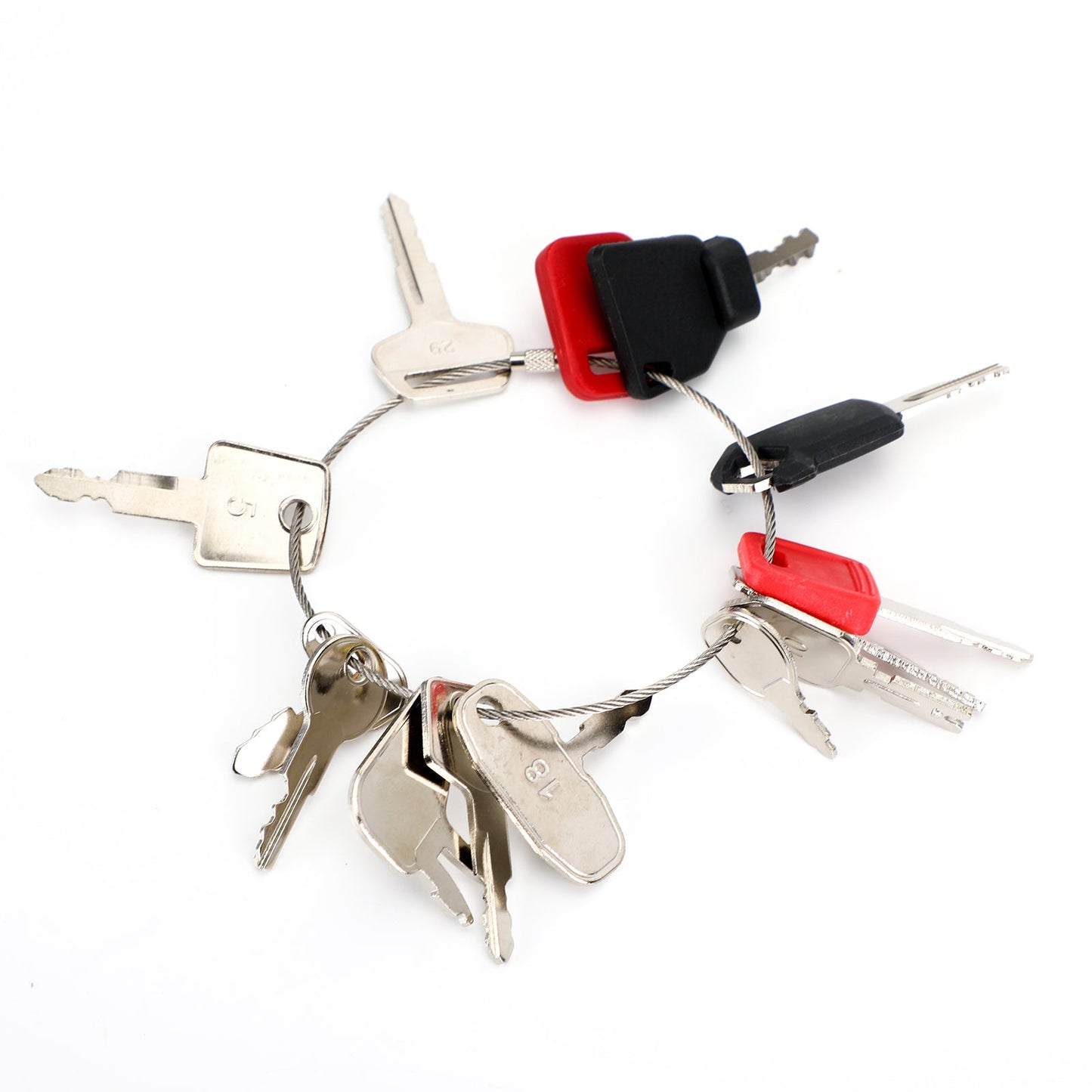 14 Keys Heavy Construction Equipment Ignition Key Set For Cat JD JCB Komatsu Generic