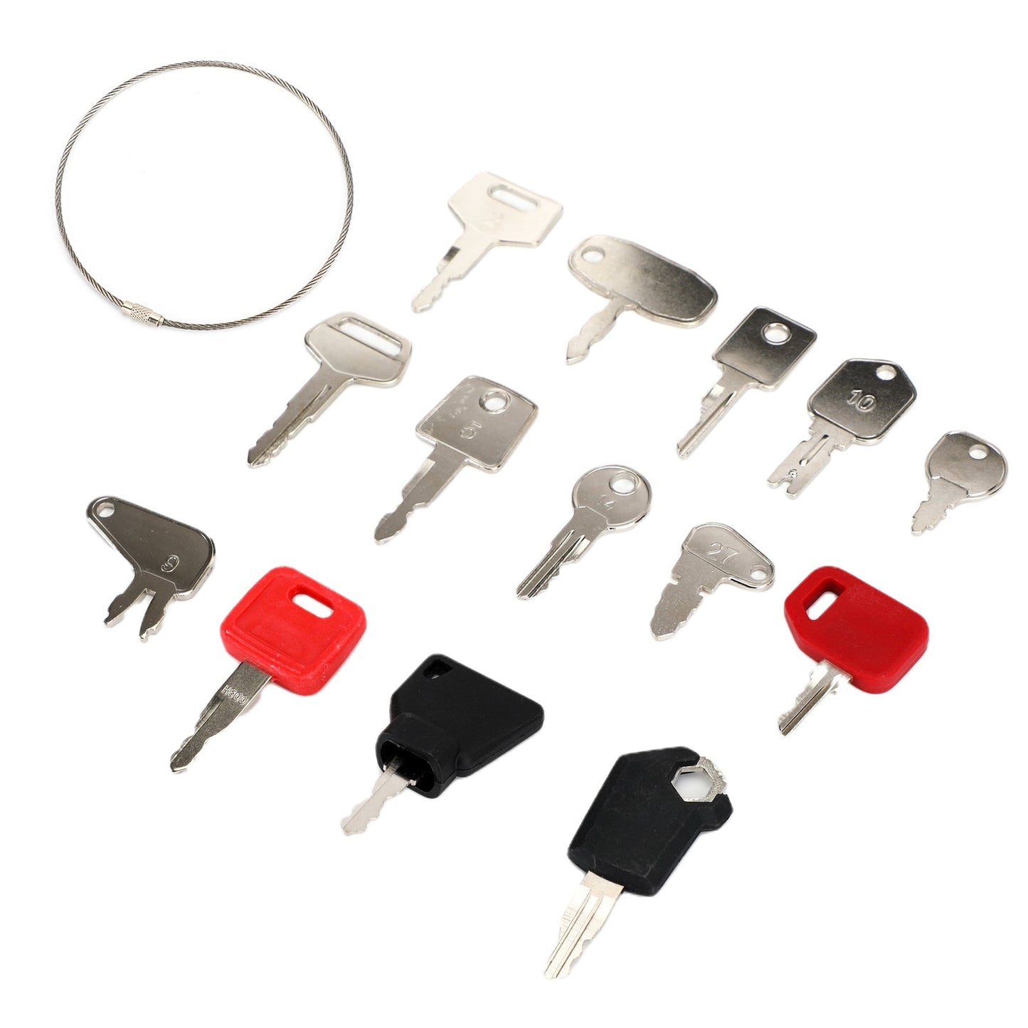 14 Keys Heavy Construction Equipment Ignition Key Set For Cat JD JCB Komatsu Generic