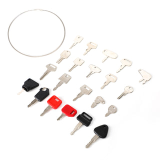 21 Heavy Equipment Construction Ignition Key Set For Cat Komatsu JD Kobelco JCB