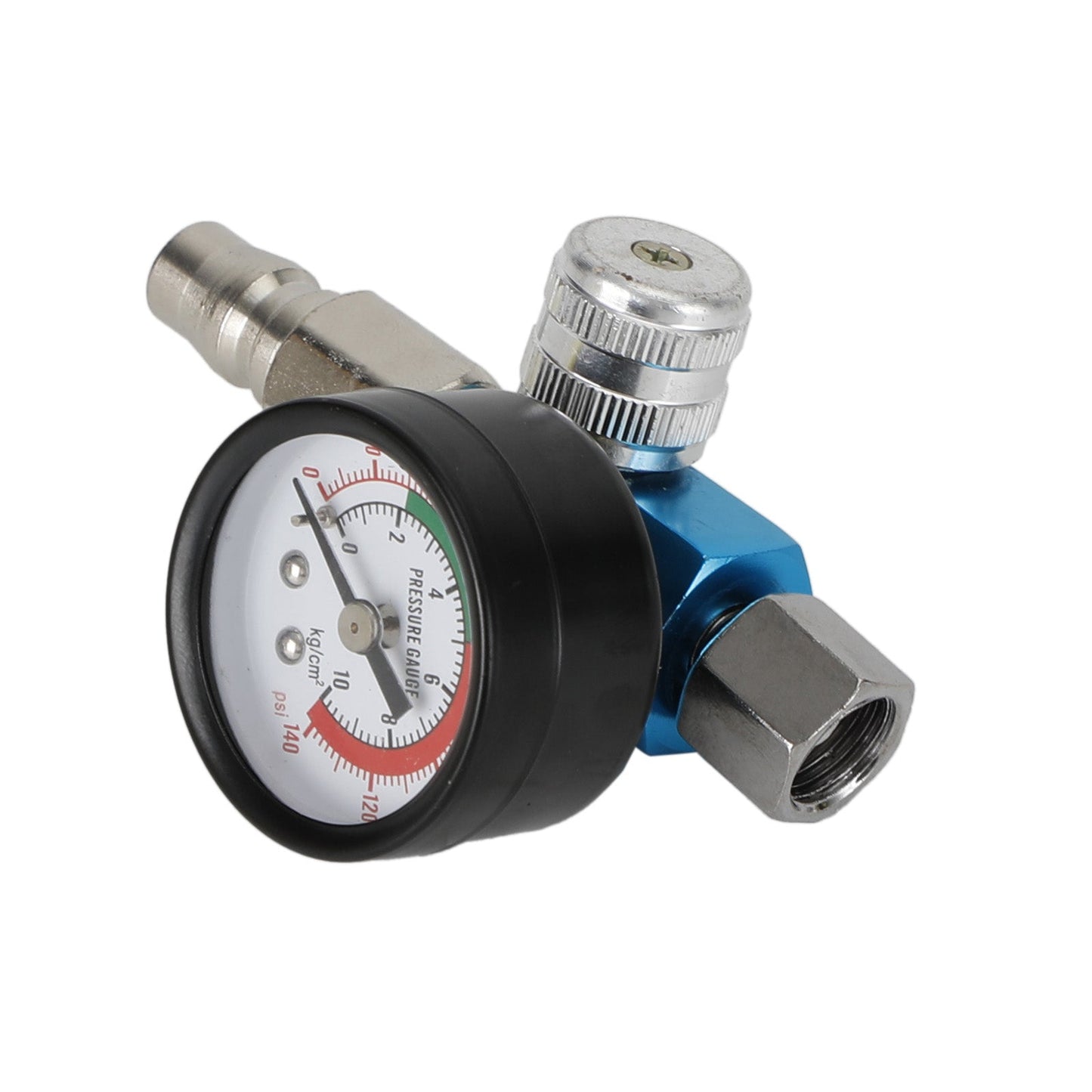 Blue Mini Air Regulator Valve Tool 1/4" Pressure Switch Gauge For Paint Gun Generic