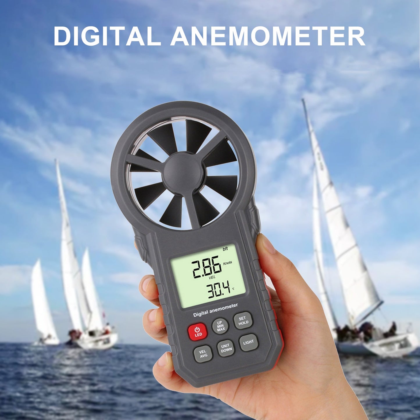 Digital Anemometer Thermometer Handheld Wind Speed Meter Gauge Air Flow Tester Generic