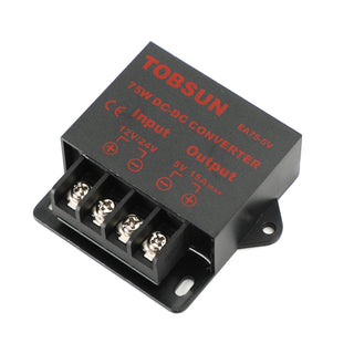 DC-DC 12V/24V to 5V 15A 75W Step Down Regulator Module Voltage Converter Meter