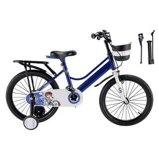 16" Kids Bike for Boys and Girls with auxiliary wheels & Rack Dark Blue