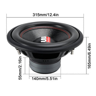 12" Car Audio Subwoofer 2200W Max Power Dual Magnet Dual Coil Woofer KTV Speaker