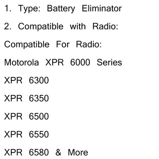1Pcs Battery Eliminator For XPR6550 XPR6500 DP3400 DP3600 Radio