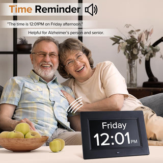 Large Digital Calendar Clock for Seniors with Date, Day & 12 Alarms