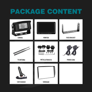 7" Wireless AHD 1080P Rear View Backup Camera Kit – 3-Channel Monitor for Truck, Trailer