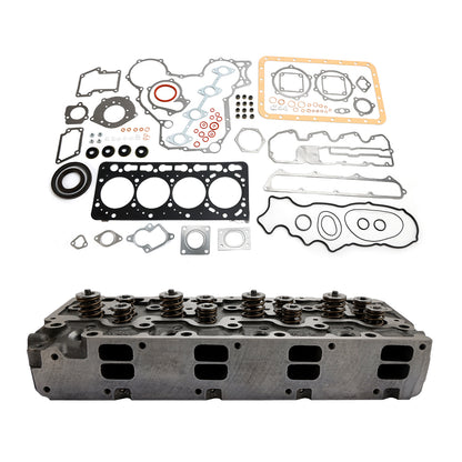 Complete Cylinder Head W/ Valve+Gasket For Kubota V3300 V3300-DI Engine 12V Generic