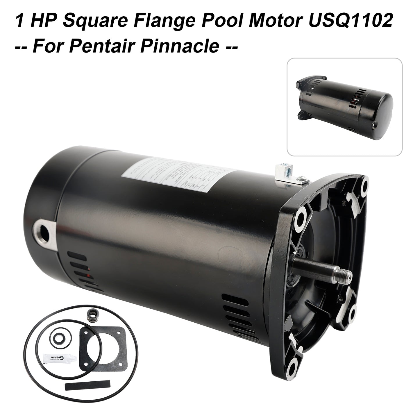 1HP 115/230V Pool Motor 3450RPM 48Y Frame Square Flange Pool Pump Motor USQ1102