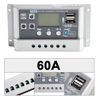 10A-60A PWM Solar Controller Display Current Solar Street Light Control 0V Start