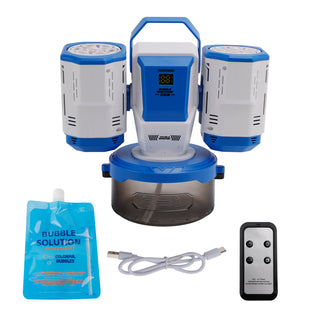 Rechargeable Bubble Machine With Light 360°Rotation Remote Control Outdoor Event