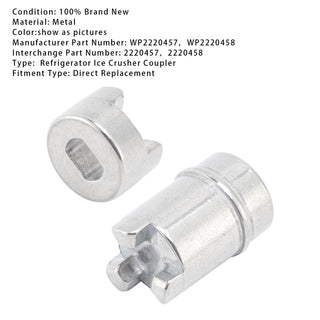 WP2220457 Refrigerator Ice Crusher Coupler + WP2220458 Coupling For Whirlpool