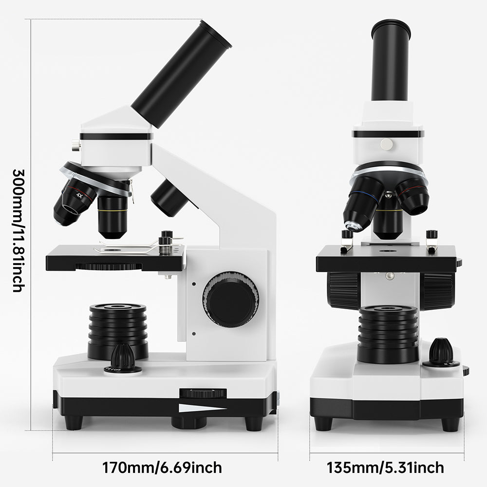 High-Power Compound Monocular Microscope 100X-2000X Magnification – HD Optics, LED Illumination for Adults and Students