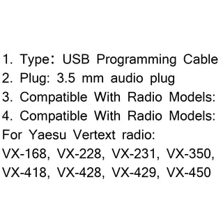USB Programming Cable For Vertex VX-231 VX-351 VX-451 VX-354 With Software