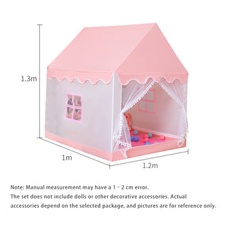 Mesh Window Portable Children’s Playhouse with Carry Bag Pink Assembly Tent with Metal Frame Kids Indoor Play Tent for Boys & Girls Optional Star Lights & Mat