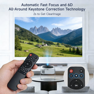 Ultra Smart WiFi PTZ Projector Mini Projector Auto Focus & Keystone Portable 4K