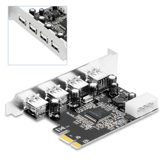 HUB PCIE to USB2.0 Expansion Card Moschip Desktop Adapter Card 4PIN Power Supply