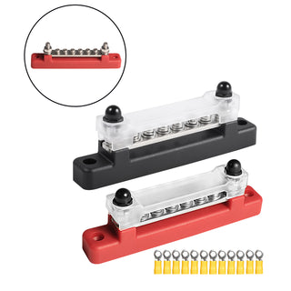 6 Way 150A Blade Fuse Box Block Car Marine Boat Holder Cover 48V Bus Bar Kit