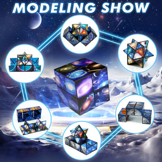 2 In 1 Earth Style Star Cube Magic Cube Set For Kid And Adult Toy Ages 8-12