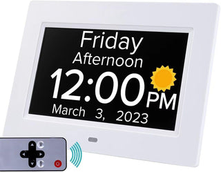 Large Digital Calendar Clock for Seniors with Date, Day & 12 Alarms