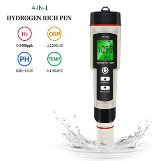 Portable 4 In 1 Hydrogen-Rich Test Pen PH/ORP/TEMP Water Quality Meter Tester