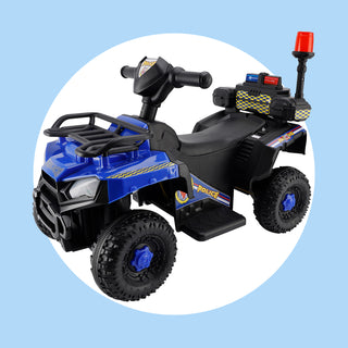 Dual Electric 6V Ride On Atv Police Car For Kid Toy Off-Road 4 Wheeler Car Toy