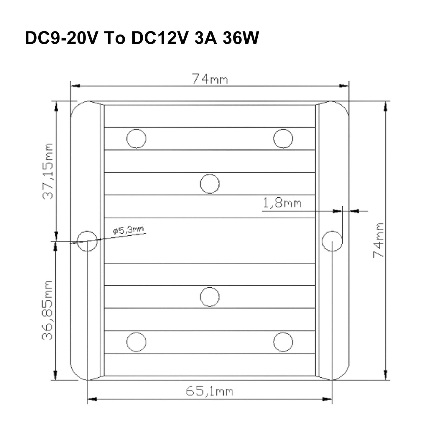 DC 9V-20V Converter To DC 12V 3A Boost Buck Power Module Voltage Regulator Generic