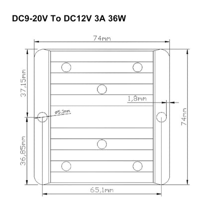 DC 9V-20V Converter To DC 12V 3A Boost Buck Power Module Voltage Regulator Generic