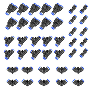 40Pcs Quick 6mm OD Plastic Pneumatic Push Connector Air Line Fittings