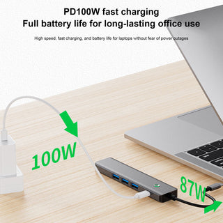 5 in 1 TYPE-C USB3.0 HDMI PD100W Interface Hub Adapter Dock for MacBook Pro 15