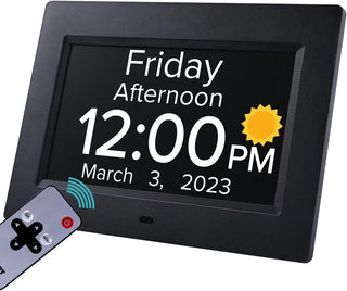 Large Digital Calendar Clock for Seniors with Date, Day & 12 Alarms