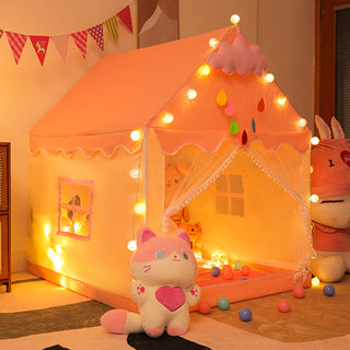 Mesh Window Portable Children’s Playhouse with Carry Bag Pink Assembly Tent with Metal Frame Kids Indoor Play Tent for Boys & Girls Optional Star Lights & Mat