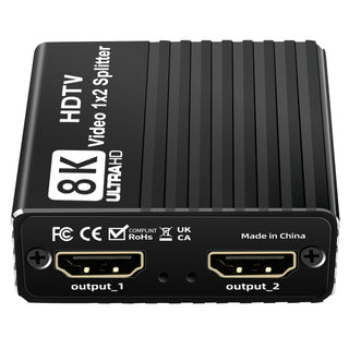 8K HDMI 1 to 2 Splitter HD2.1 8K60hz/4K120/1080P240hz EDID Mirroring Two Screens