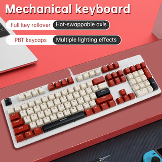 104Key Wired Mechanical Linear Switch Gaming Keyboard With Blue Switch RGB Light