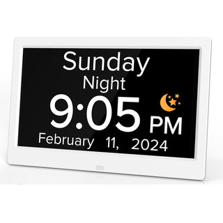 Large Digital Calendar Clock for Seniors with Date, Day & 12 Alarms