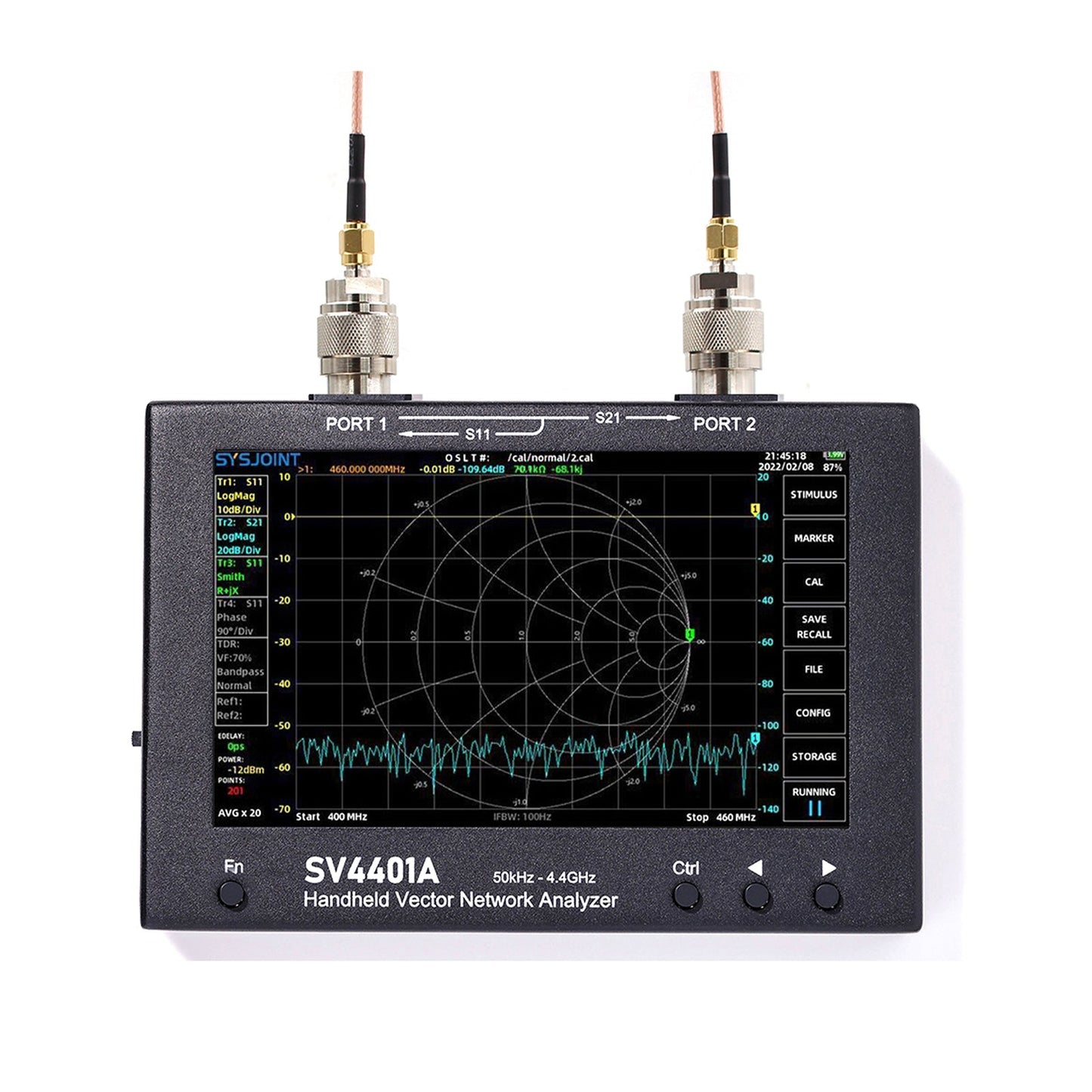 7" Screen Vector Network Analyzer SV4401A 50KHz-4.4GHz 100Db Dynamic NanoVNA