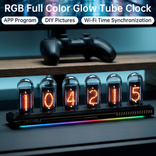 Nixie Tube Clock Wi-Fi SYNC 12/24H No Assembly Required A Retro Gift for Friends