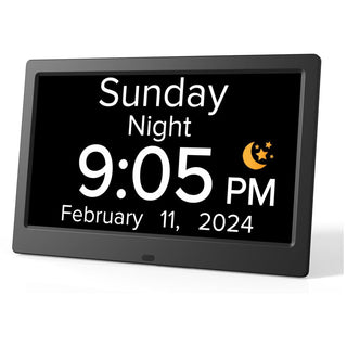 Large Digital Calendar Clock for Seniors with Date, Day & 12 Alarms