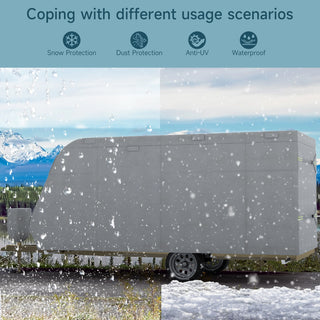 topteng 5 Layers Camper Cover 27'-30' Travel Trailer RV Cover Windproof Extra Thick  with Adhesive Repair Patches