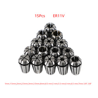 15Pcs ER11 Spring Collet 1/16"-3/4" For CNC Milling Lathe Tool Workholding