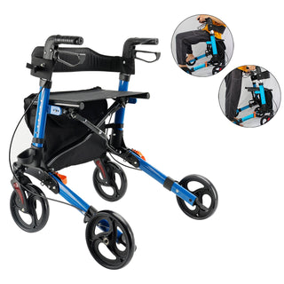 Topteng Lightweight Foldable Rollator Walker with Seat & Adjustable Height