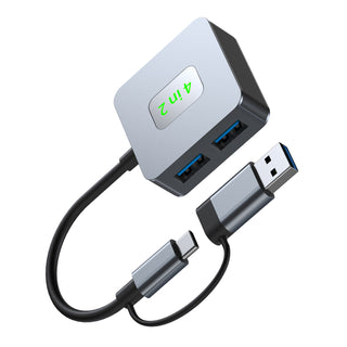 4 in 2 Type-C + USB to USB3.2 Interface Hub Adapter Dock for MacBook iPad Pro 15