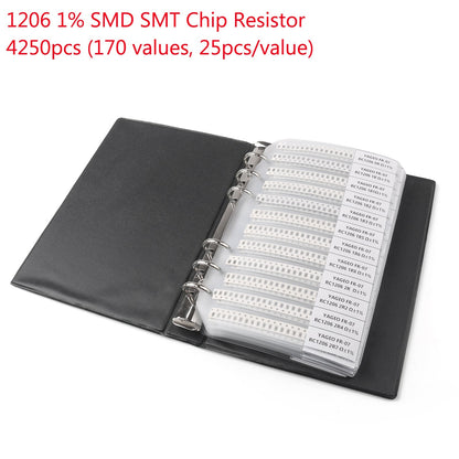 4250PCS 1206 1% SMD Chip SMT Resistor 170 Values Sample Book YAGEO DIY Kits Generic