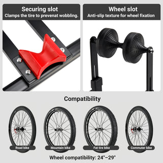 Folding Bike Parking Stand – Adjustable Storage Rack for 24"–29" Mountain, Road & Cruiser Bikes